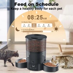 Automatic Cat Feeder for 2 Cats, SURDY 2.4G WiFi Smart Pet Feeder with APP Contr